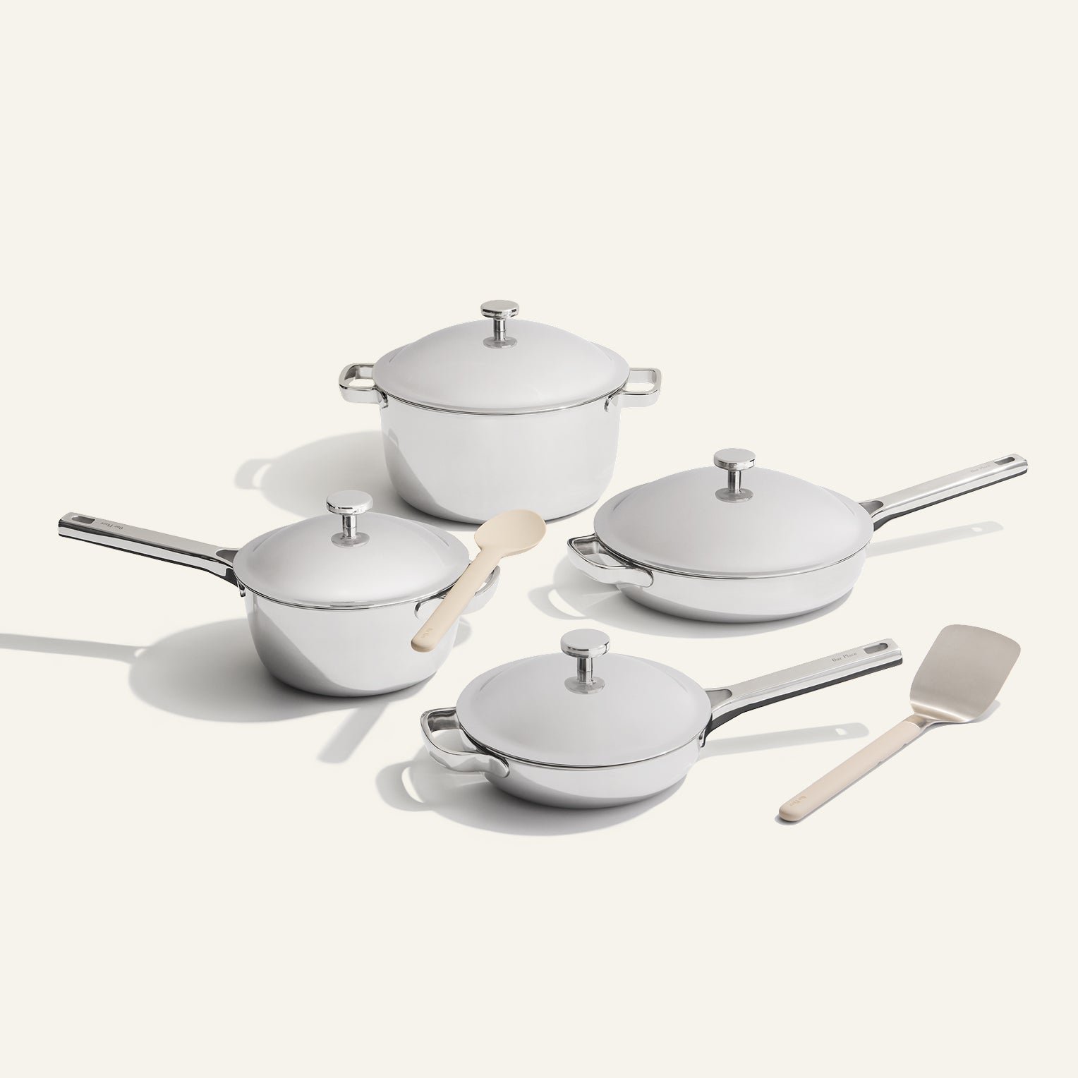 our-place-product-thumbnail-TitaniumProCookwareSet-4pieces-chrome Titanium Pro Cookware Set - Image 1